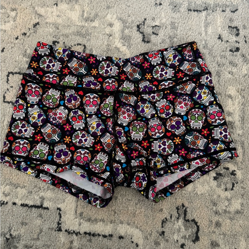 Savage Barbell skull candy Halloween shorts